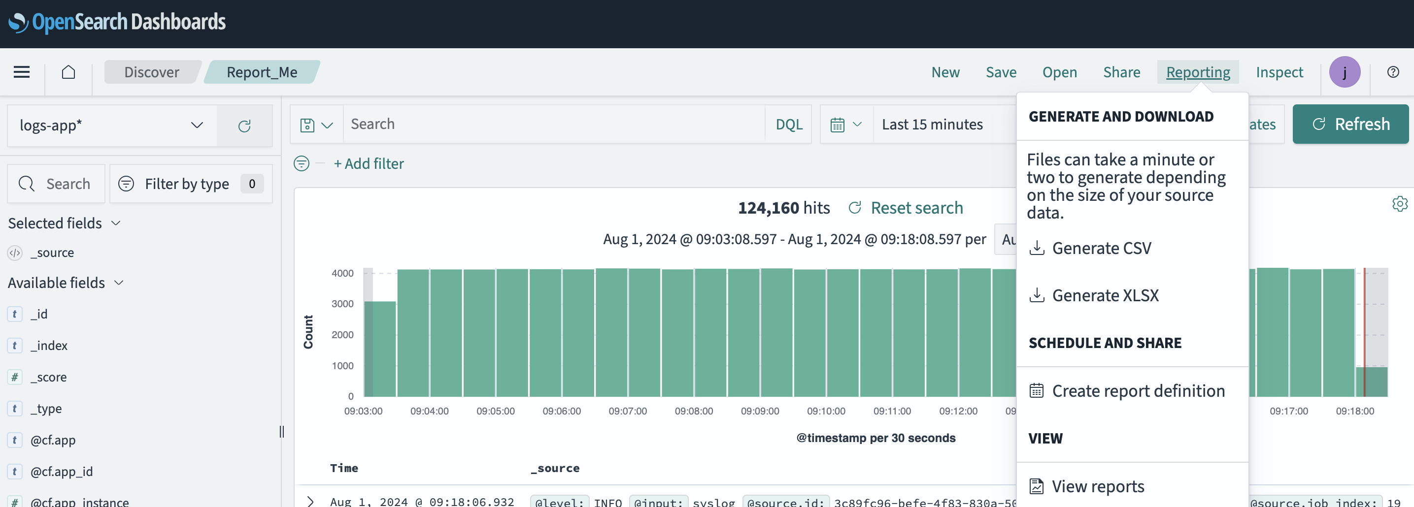 Screenshot of Dashboards interface showing dashboard selection