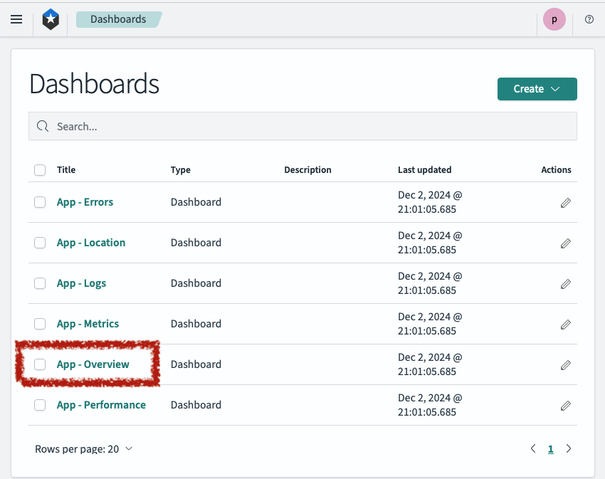 'Screenshot of dialog box titled "Dashboards"'