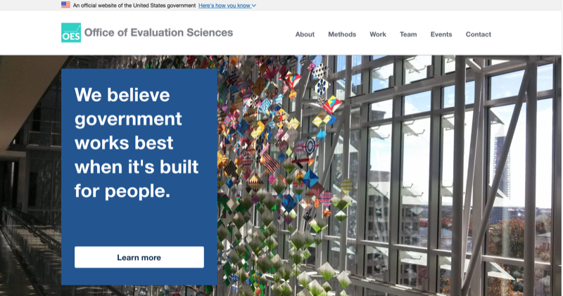 Office of Evaluation Sciences screenshot