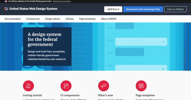 U.S. Web Design System screenshot
